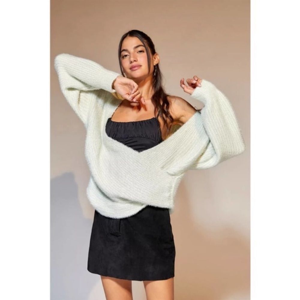 Urban Outfitters Wrap Sweater In Off White